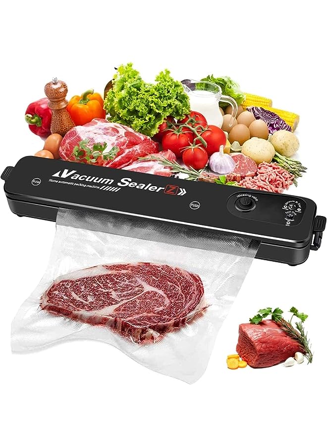 Raxoom Food Vacuum Sealer, 10 Transparent Sealing Bags, Easy To Clean, Automatic Sealing Machine, Domestic Foods Preservative, Vacuum Sealer - Image 1