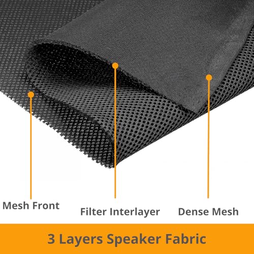 SAVUK Speaker Grill Cloth Fabric 3D Mesh Acoustic Box Cover Breathable Repair Carpet Subwoofer Replacement for Home and Automotive Black (Black, 20" x 59") - Image 2