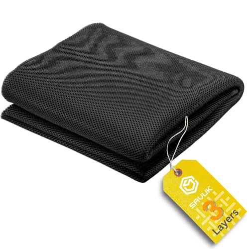 SAVUK Speaker Grill Cloth Fabric 3D Mesh Acoustic Box Cover Breathable Repair Carpet Subwoofer Replacement for Home and Automotive Black (Black, 20" x 59") - Image 1