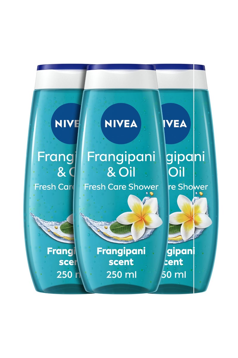 Nivea جل استحمام برائحة الفرانجيباني والزيوت عبوة من 3 - Image 1