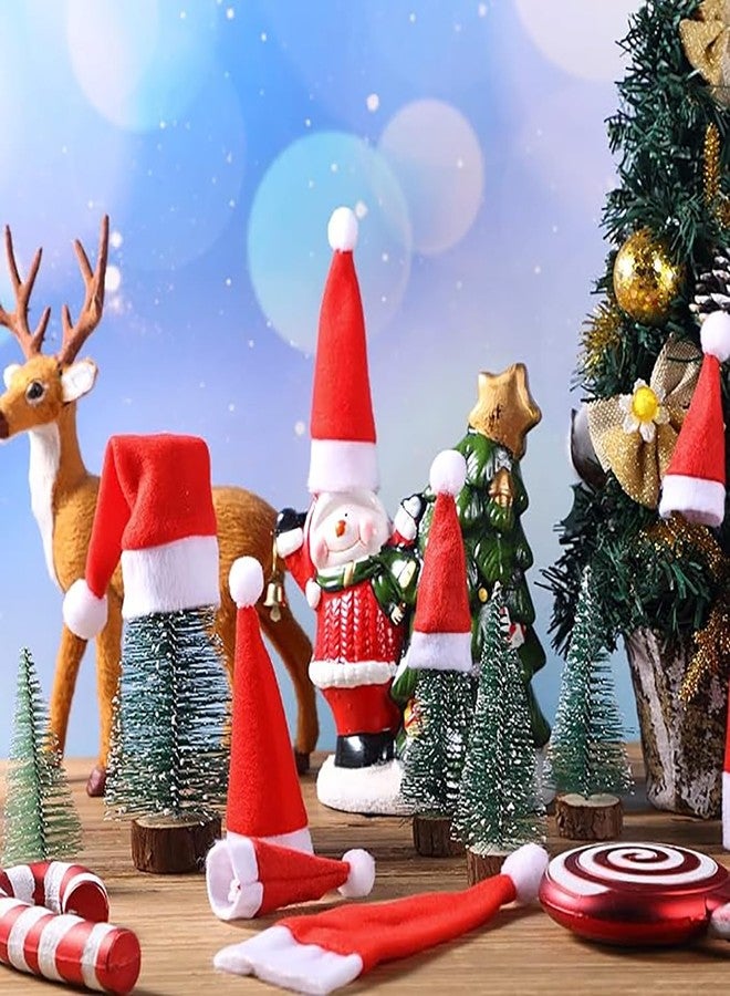 MSQ Mini Santa Hats for Crafts Wine Bottles Cover 24PCS Home Christmas Decor Santa Claus Lollipop Hats, Festive Candy Toppers for Xmas Party Table Dinner Decorations - Image 4