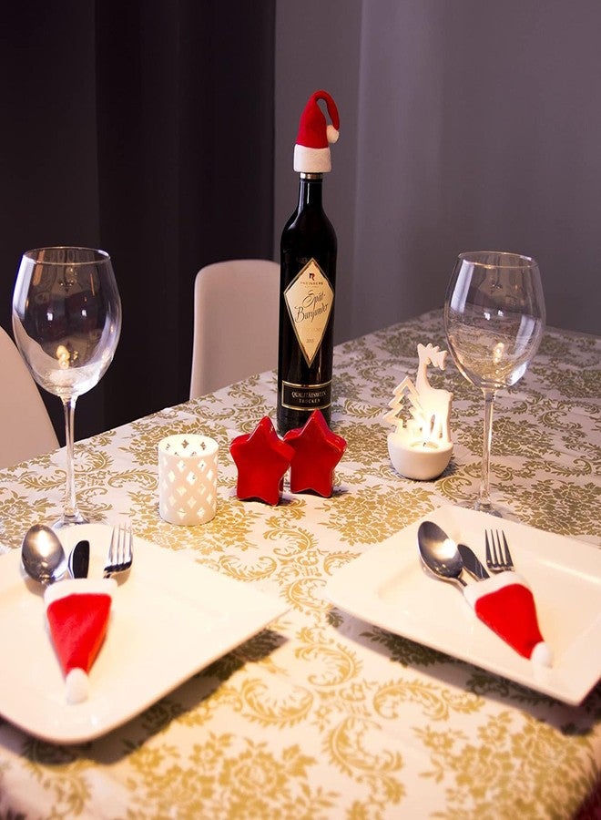 MSQ Mini Santa Hats for Crafts Wine Bottles Cover 24PCS Home Christmas Decor Santa Claus Lollipop Hats, Festive Candy Toppers for Xmas Party Table Dinner Decorations - Image 5