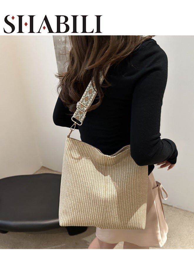 شبيلي حقيبة كتف نسائية من جلد البولي يوريثان، حقيبة كروس بودي كبيرة السعة للسيدات، حقيبة يد وحقيبة تسوق، حقيبة جانبية يومية وحقيبة حمل وحقيبة شاطئ للفتيات والمراهقات وطلاب الجامعات - Image 1