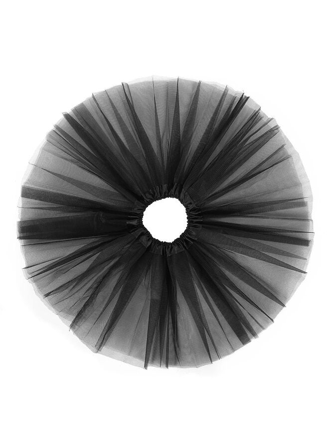 تنورة توتو للبنات من جافيوست، فستان باليه من التول بثلاث طبقات مع فيونكة للأطفال الصغار، فستان أطفال متعدد الطبقات من التول مع غطاء حفاضات (أسود) - Image 2