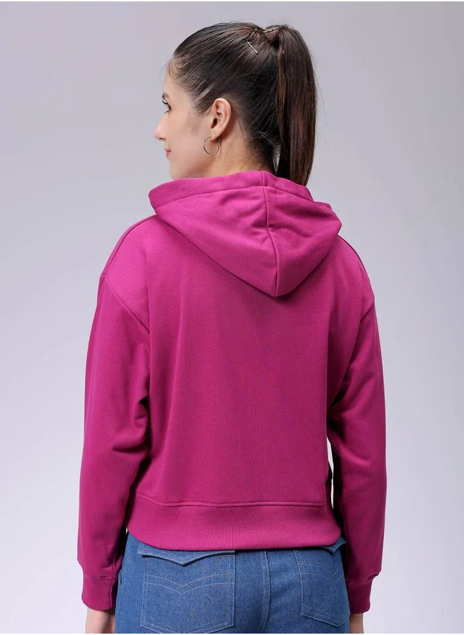 مرفوعة Women Relaxed Fit Holographic Hooded Sweatshirt