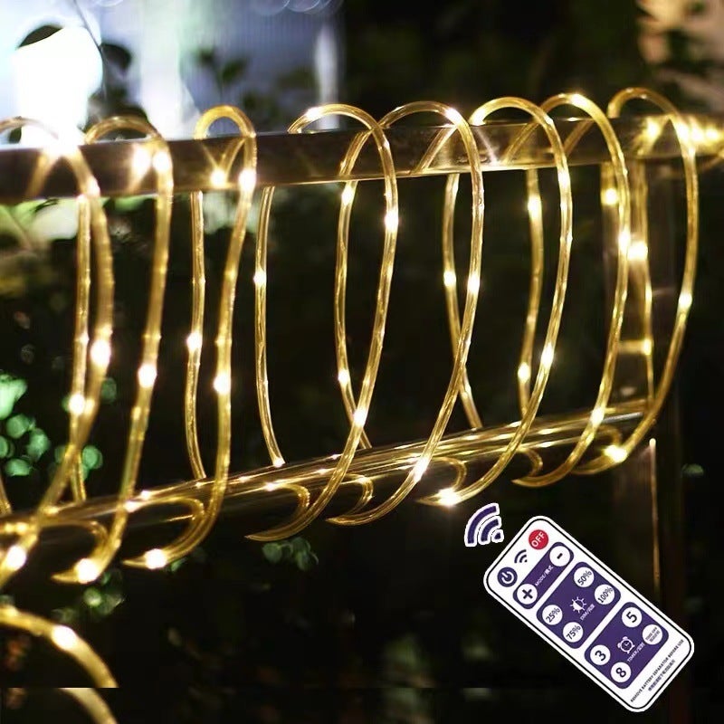 Factory new remote control solar light string LED  holiday decoration hose lamp outdoor waterproof light strip - Image 4