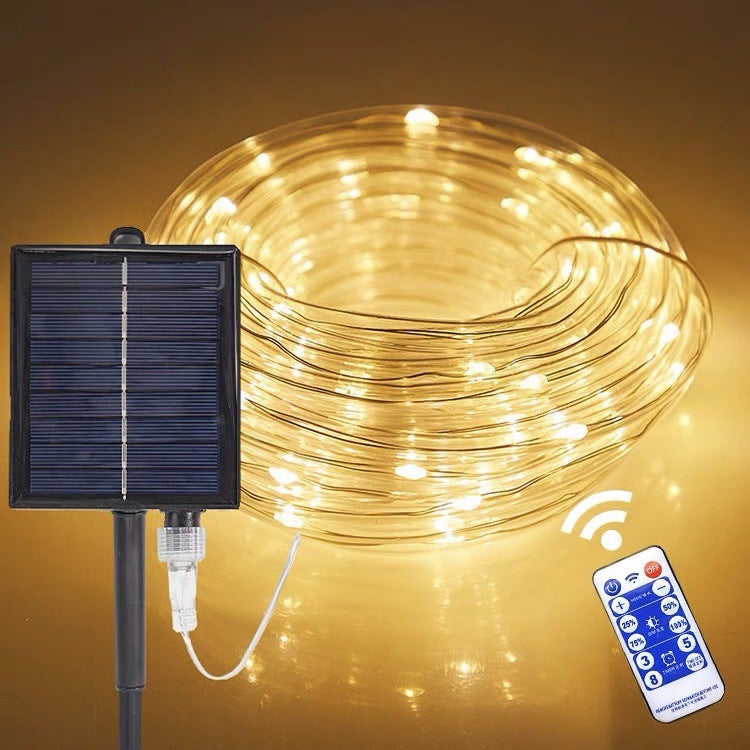 Factory new remote control solar light string LED  holiday decoration hose lamp outdoor waterproof light strip - Image 3