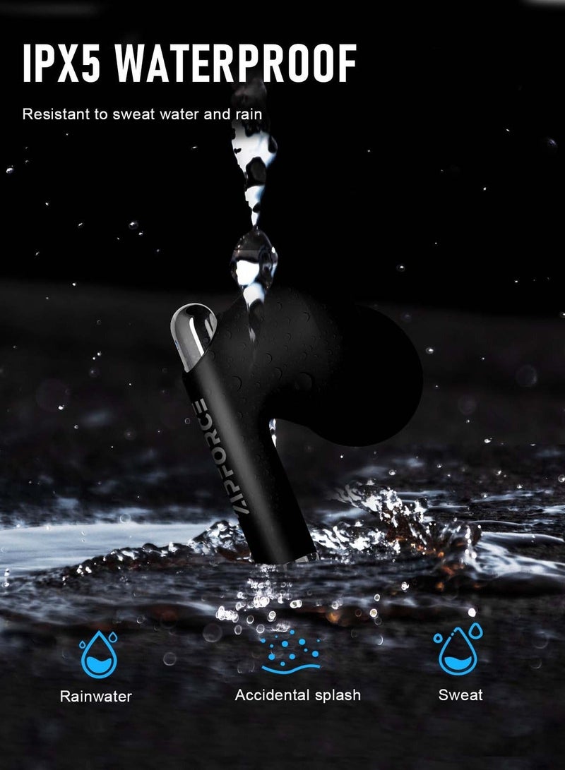 ZIPFORCE True Wireless Earbuds, Fully In-Ear Bluetooth 5.3 Headphones 4-Mics ANC + ENC Clear Call, Bluetooth Earbuds Touch Control 40 Playtime, IPX6 Waterproof TWS, Light-Weight Earphones - Image 5