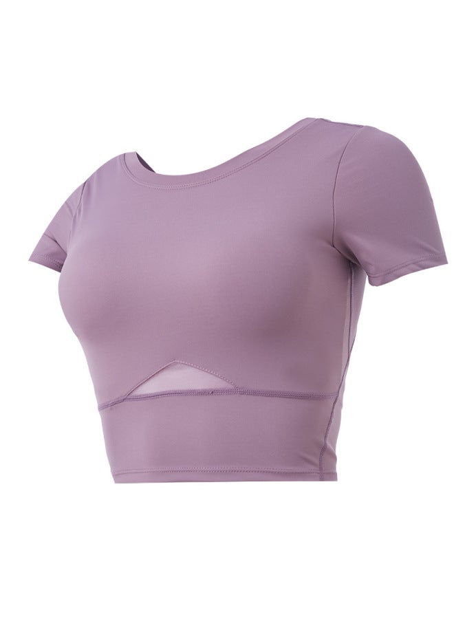 Yoga Clothing Women's Quick-drying Breathable Mesh Sports Top Slimming Tight Clothes Short-sleeved Running Dance Fitness Clothes