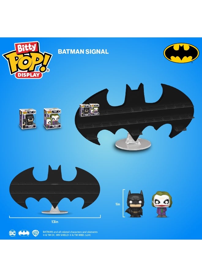 Funko - Funko Pop! The Dark Knight Trilogy Bitty Pop! Display Bat-Signal Batman Display Shelf ( 19.2 cm ) with 2 Vinyl Figures (2.5 cm) Set - Image 1