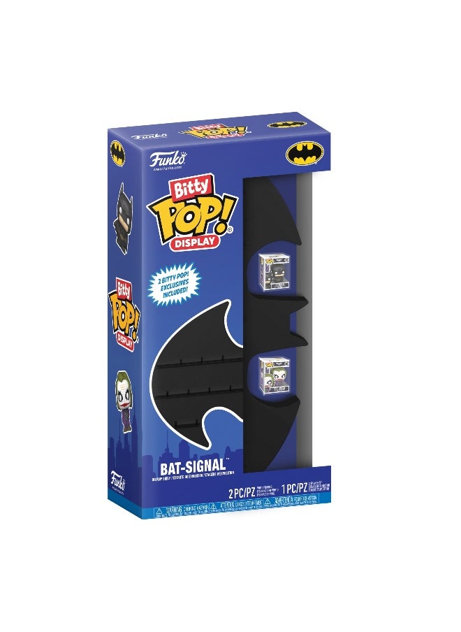 Funko - Funko Pop! The Dark Knight Trilogy Bitty Pop! Display Bat-Signal Batman Display Shelf ( 19.2 cm ) with 2 Vinyl Figures (2.5 cm) Set - Image 1