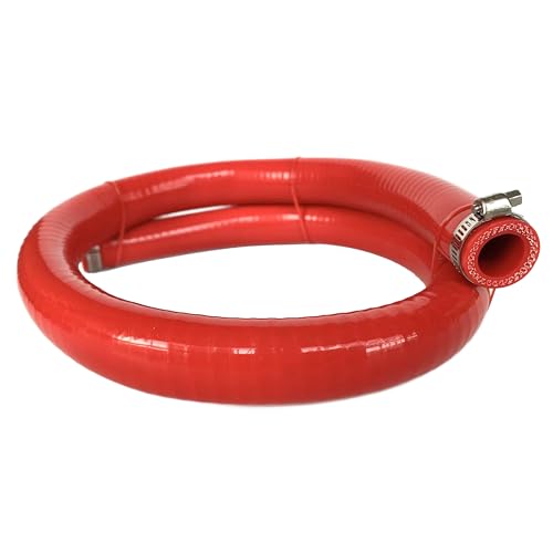 Bekelan 19MM 34 X 328FT Red High Temp Reinforced Silicone Heater Tubing Hose Radiator Coolant Straight LineWork Pressure 145PSI4ply Reinforced5MM Thick2 Clamp - Image 1