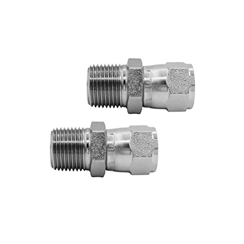 BEITERSTOE 2PACK 65050606 Hydraulic Hose Adapter Fitting 38 Male 3818 NPTF 38 Female JIC 37 Swivel 91618 UNF Straight Pipe Joints Connector Carbon Steel - Image 1