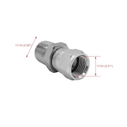 BEITERSTOE 2PACK 65050606 Hydraulic Hose Adapter Fitting 38 Male 3818 NPTF 38 Female JIC 37 Swivel 91618 UNF Straight Pipe Joints Connector Carbon Steel - Image 3