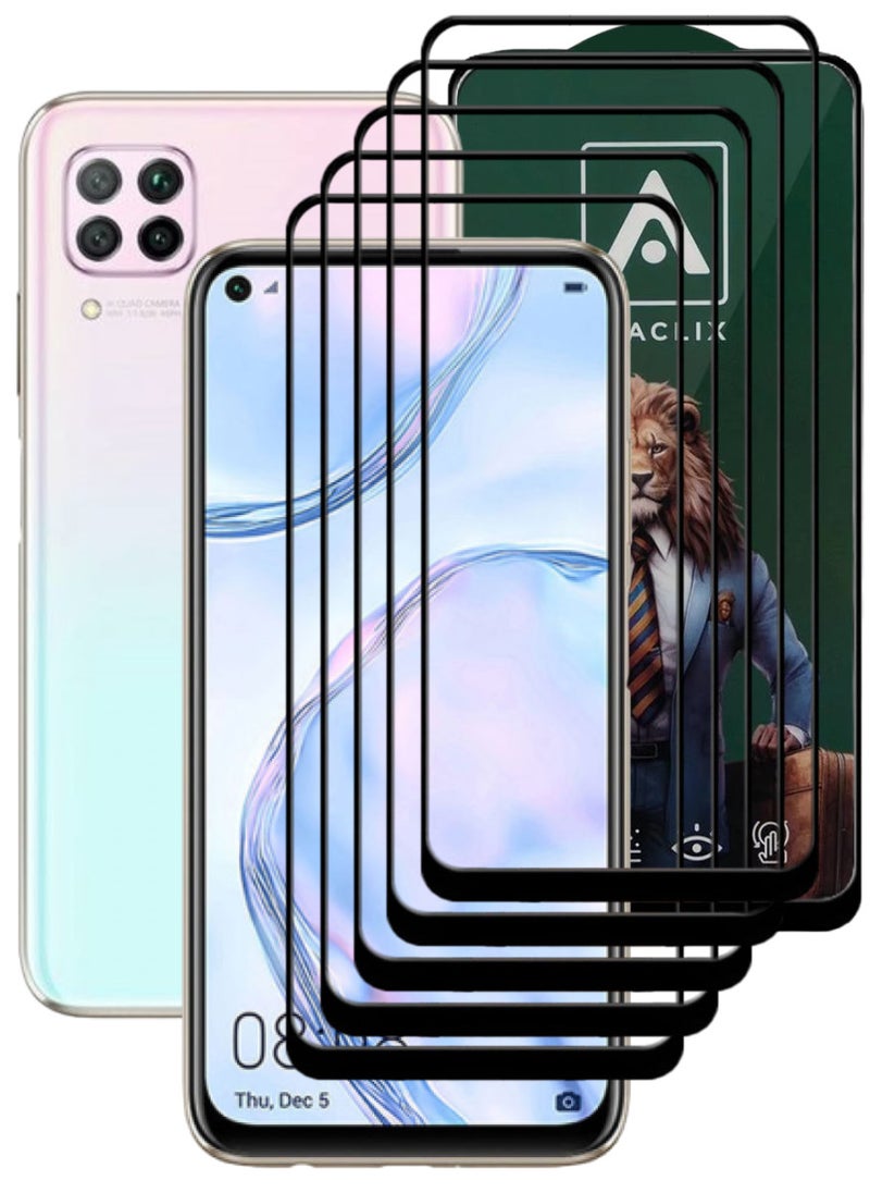 ACLIX 5 Pieces Antistatic ESD Dustproof Premium Quality High Definition Tempered Glass Screen Protector Designed For Huawei nova 7i - Image 1