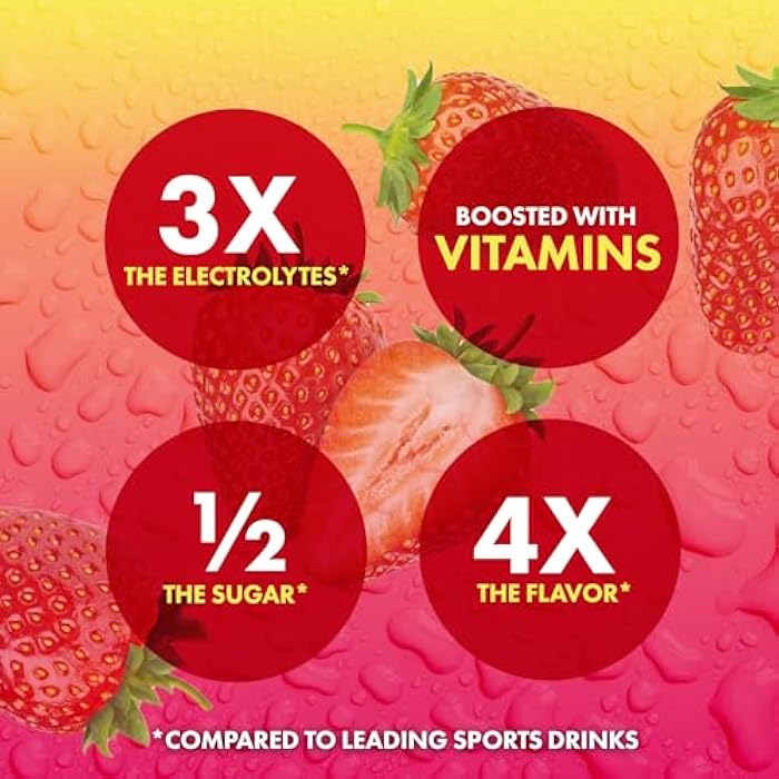 Instant IV Electrolytes Powder - 3X Electrolytes,1/2 Sugar with Vitamin C, B3, B6, Electrolytes Powder Packets for Hydration, Recovery & Immunity, Vegan & Gluten Free | Strawberry Banana - 12 Packets - Image 2