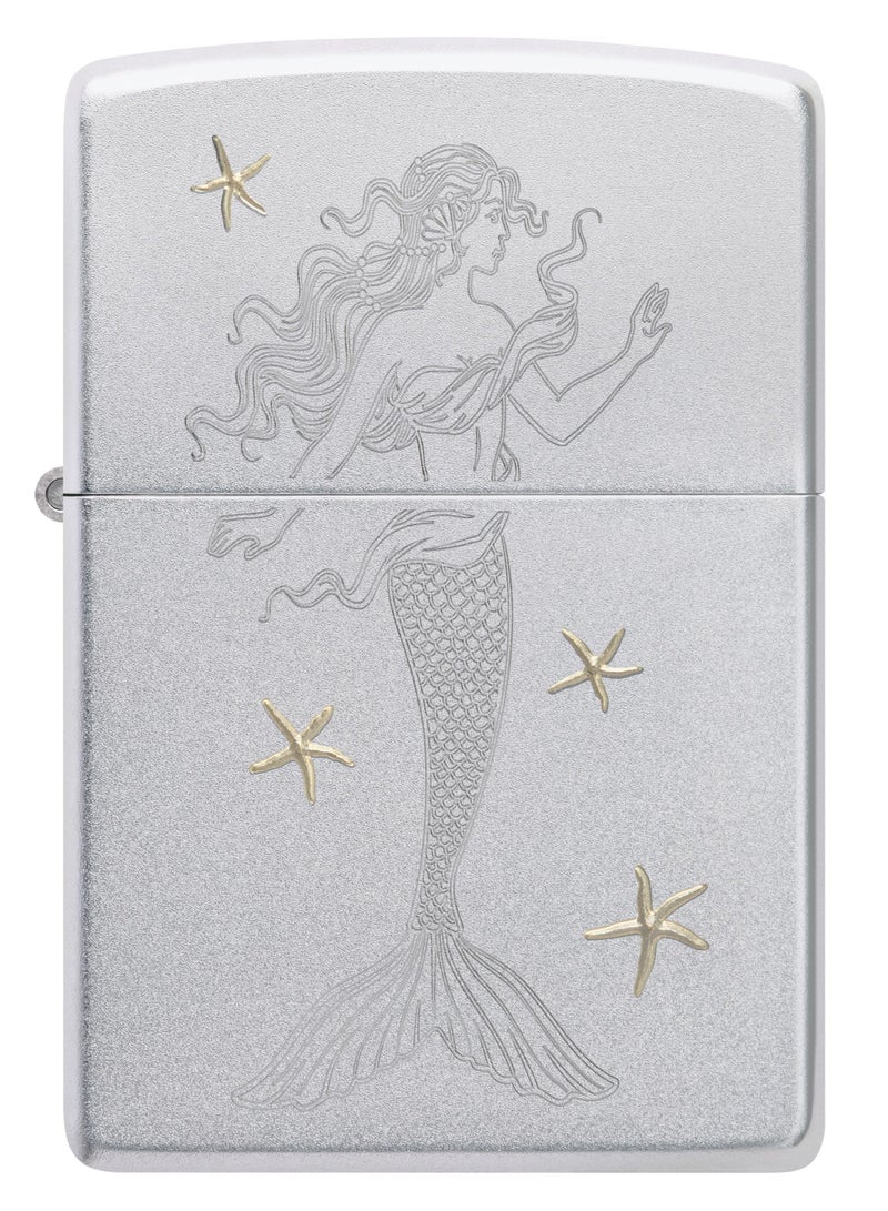 Zippo Ae400559 205 Mermaid W/Starfish Satin Chrome Windproof Lighter - Image 2