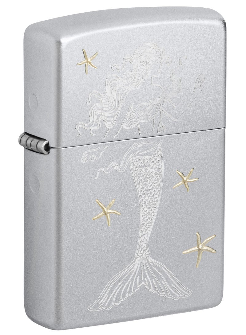 Zippo Ae400559 205 Mermaid W/Starfish Satin Chrome Windproof Lighter - Image 1
