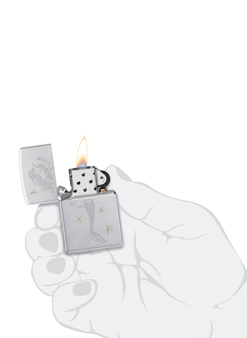 Zippo Ae400559 205 Mermaid W/Starfish Satin Chrome Windproof Lighter - Image 5