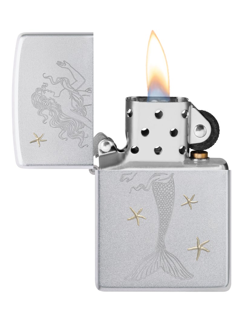 Zippo Ae400559 205 Mermaid W/Starfish Satin Chrome Windproof Lighter - Image 3