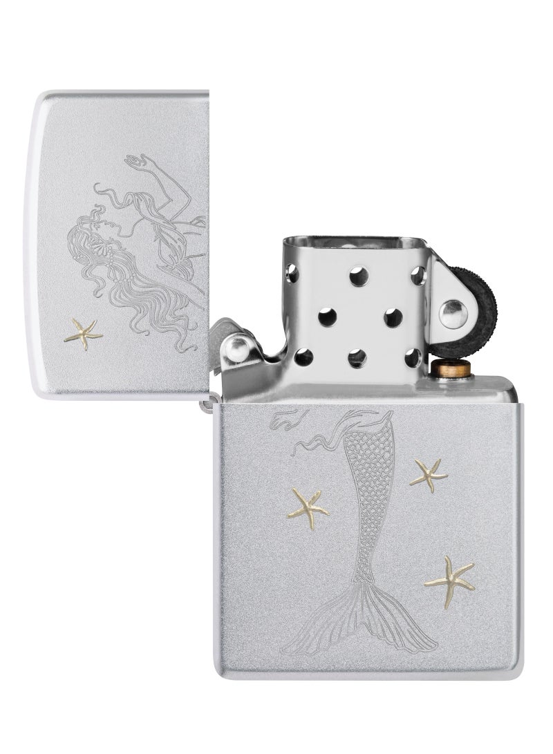 Zippo Ae400559 205 Mermaid W/Starfish Satin Chrome Windproof Lighter - Image 4