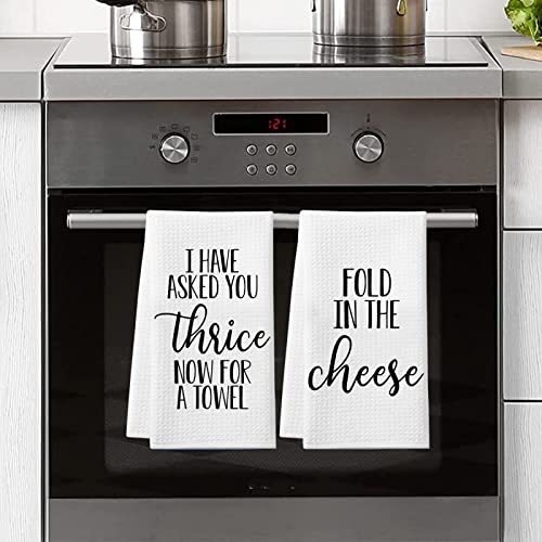 Saukore Fold in The Cheese Kitchen Towels, 2 Pack Waffle Dish Towels TV Show Merchandise Gift, Funny Bathroom Hand Towels, Birthday Housewarming Gifts for SC Fans - Image 4