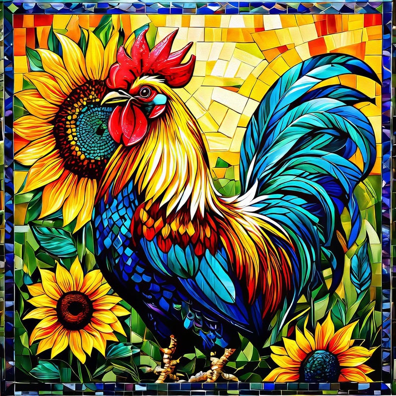 Springboks Fall Rooster 500 Piece Puzzle for Adults is a Vivid Mosaic of a Colorful Rooster Ideal for Sharing with Friends - Image 3