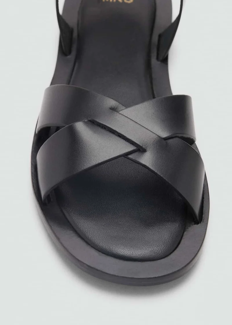 MANGO Buckle Strap Leather Sandals