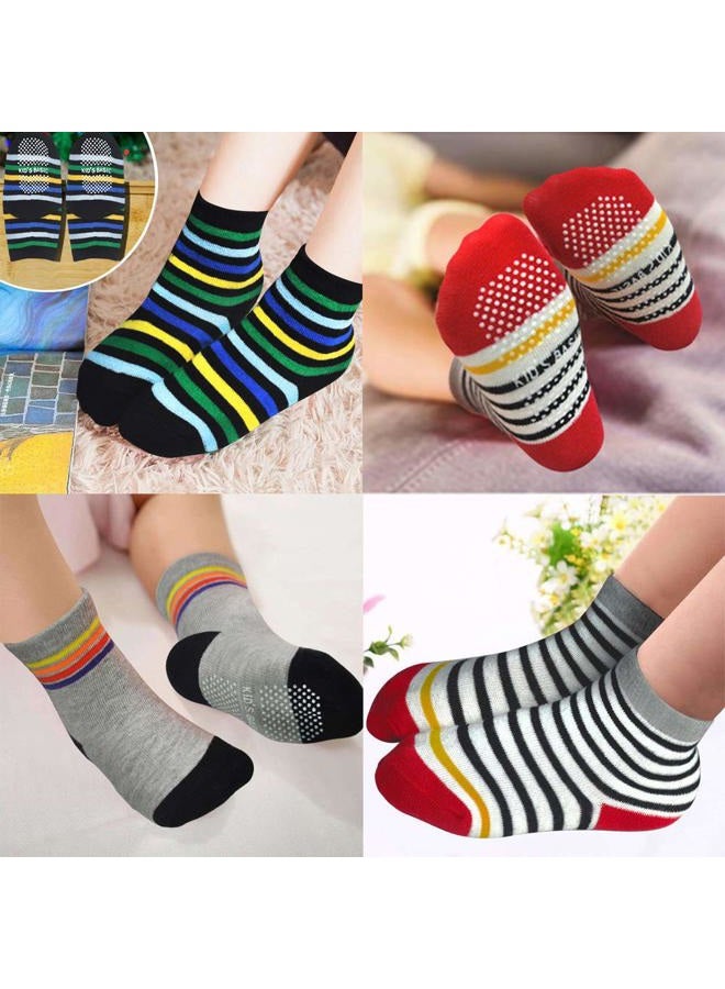 Tphon Non Slip Toddler Socks 12 Pairs Infant Baby Kids Grip Socks for Boy Girls Anti Skid Ankle Socks for 5-7 Year Children - Image 2