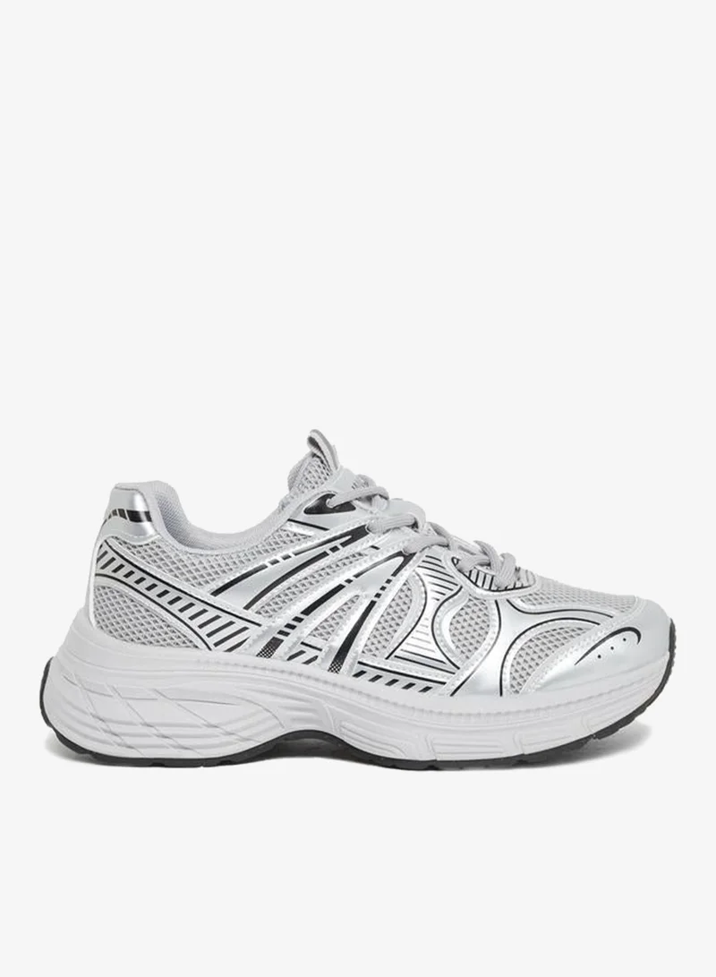 Styli Active Women Metallic Chunky Sneakers