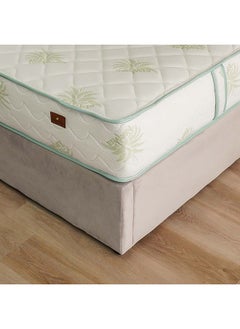 DANUBE HOME Danube Home Aloevera Pocket Spring Mattress Medium Soft Feel King Bed Mattress Spine Balance For Pressure Relief L200xW180 cm Thickness 25 cm White/Green  - Image 1