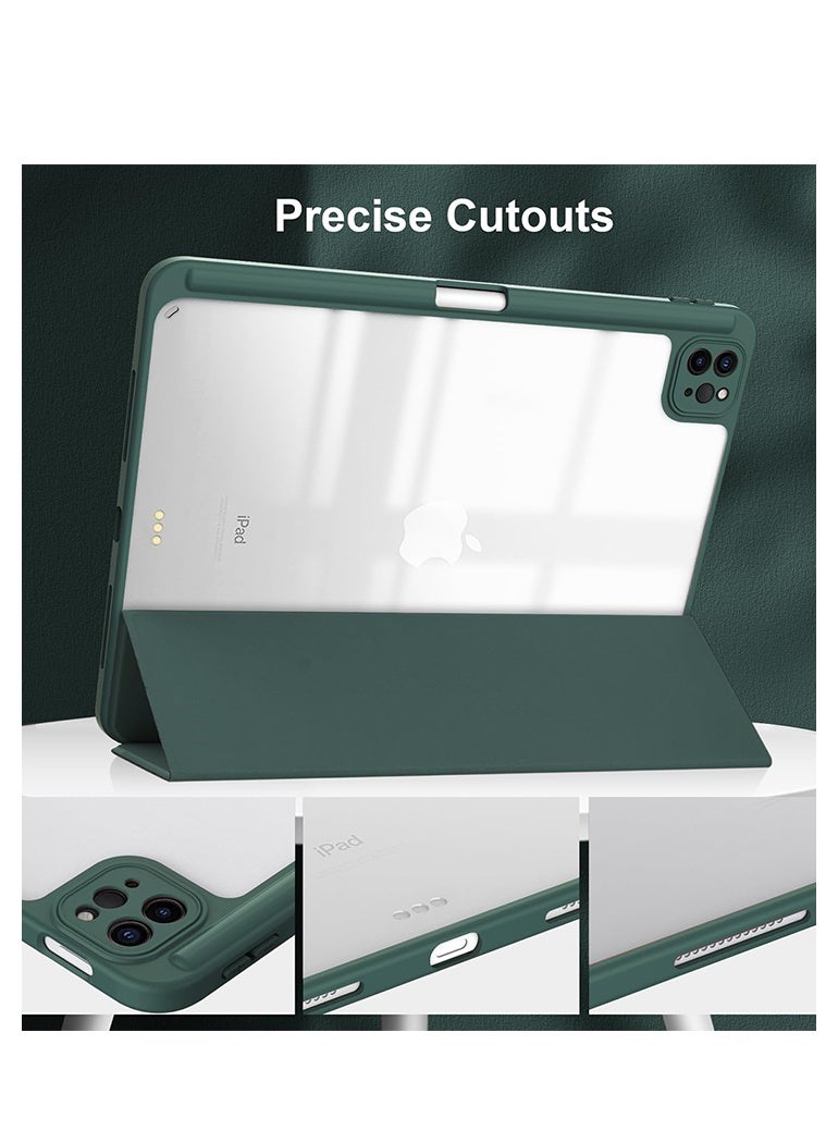 مجيد جراب iPad Pro مقاس 11 بوصة، M4 2024 الجيل الخامس A2836، A2837 مع حامل قلم، جراب ذكي لجهاز iPad [يدعم قلم Apple Pencil Pro وقلم Apple Pencil (USB-C)] يدعم ميزة Touch ID وميزة التشغيل/الإيقاف التلقائي (أخضر داكن) - Image 3
