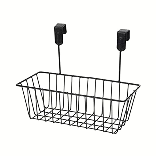 Bianco Over Door Hanging Basket | Under Shelf | Metal Multipurpose Cabinet Door Organizer | Bathroom Cabinet Storage Basket | Side Basket Hanging Organizer (Black, Pack of 1) - Image 1