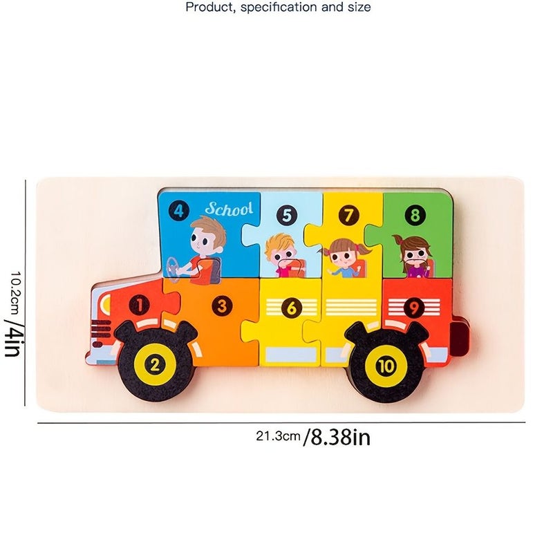 3D Wooden Animal Puzzles For Ages 3 Crocodile Color Interlock Blocks Creative Assembly - Image 3