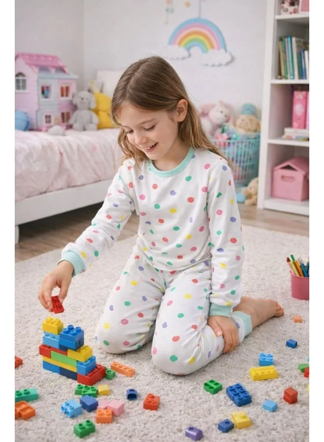 zuzunga Girls' Color Palette Patterned 8-13 Years Pajama Set.