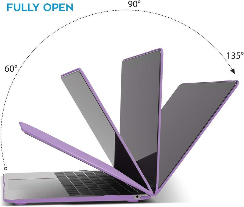 I Benzer Compatible with New MacBook Air 13 inch Case 2022 2021 2020 M1 A2337 A2179 A1932, Plastic Hard Shell Case with Keyboard Cover for Mac Retina Display with Touch ID, Purple, MMA-T13PU+1 - Image 5