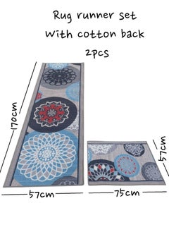 Mac Carpet Lightweight, Rug Runner Set - 2 Pcs (57 X 170cm And 57 X 75cm) Gray  - Image 2