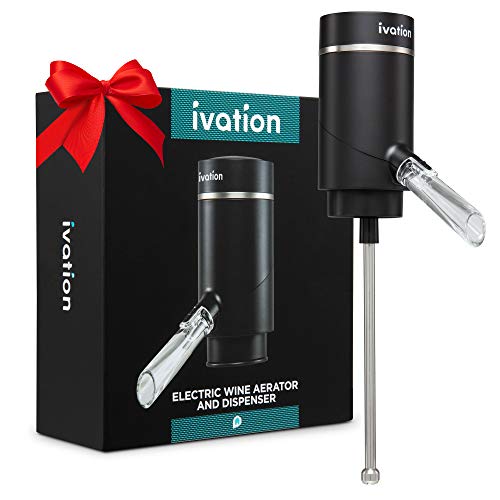 Ivation Electric Wine Aerator and Dispenser | Rechargeable Automatic Wine Pourer with Touch Button Control, Precision Spout, On/Off Aeration, Extension Tube and Micro USB Cable | Just Press to Pour! - Image 2