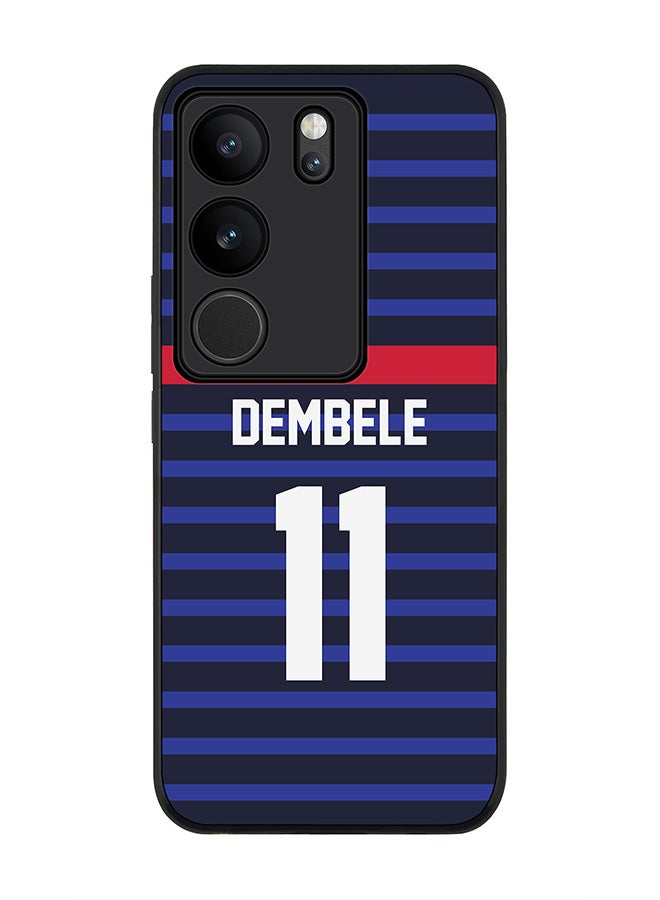 Stylizedd Rugged Black Edge case for Vivo V29 / Vivo V29 Pro / Vivo S17,Slim fit Flexible Cover - Football Team - France, Player Name - Dembele - Image 1
