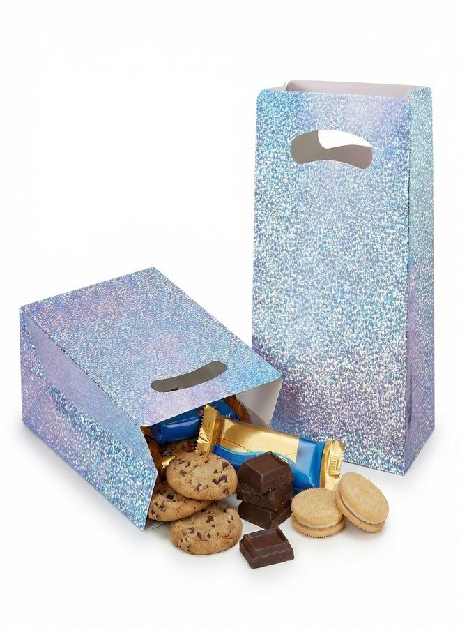 UnicoPak 16 Pack Premium Iridescent Party Favor Bags - 6x3x9 Glitter Goodie Bags for Birthday Party, Wedding - Sturdy Holographic Gift Bags with Auto-lock Bottom, Customizable for Treats & Cookies - Image 1