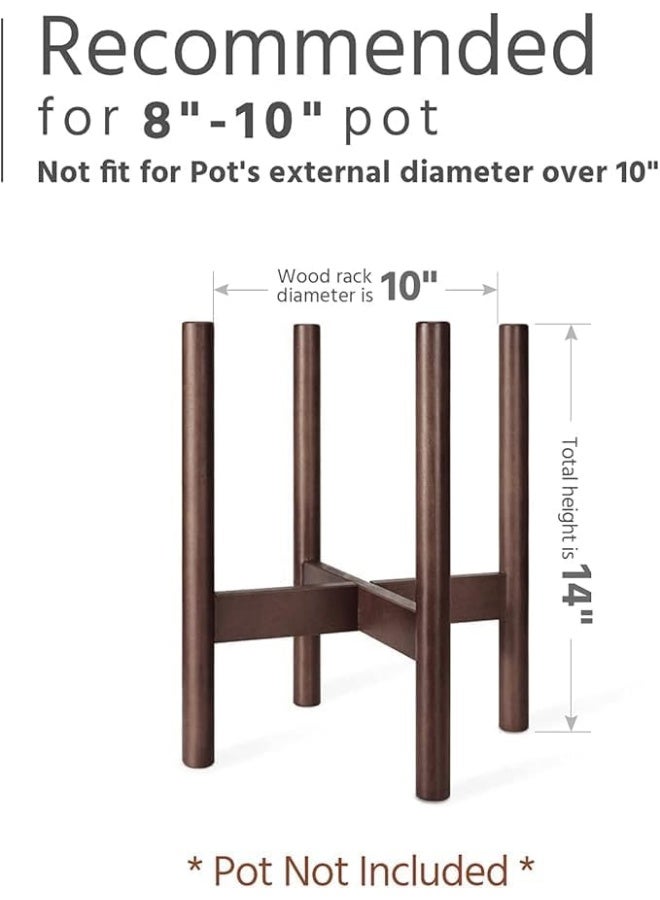 Horoof Market Horoof Home® Modern Wooden Plant Stand, 25x25x25 cm, dark brown Finish – Sleek and Minimalistic Design for Indoor Planters - Image 3