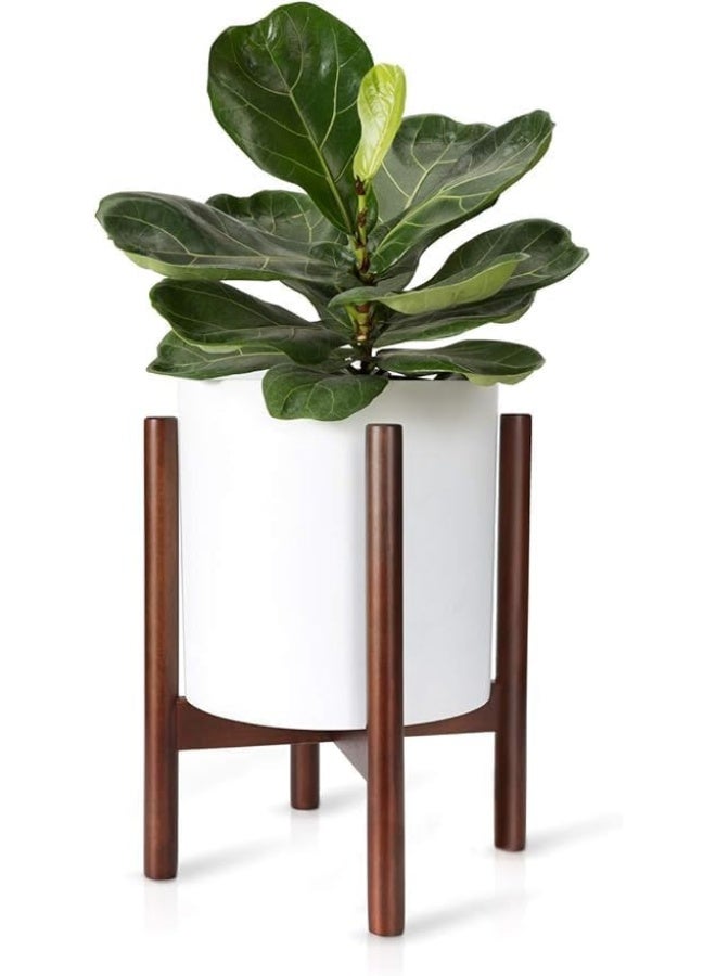 Horoof Market Horoof Home® Modern Wooden Plant Stand, 25x25x25 cm, dark brown Finish – Sleek and Minimalistic Design for Indoor Planters - Image 1