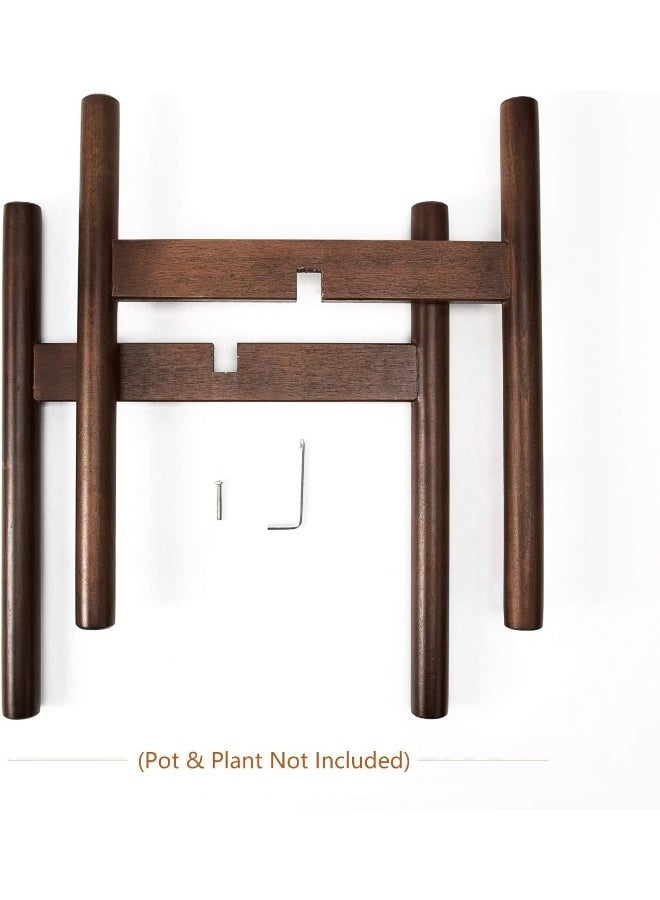 Horoof Market Horoof Home® Modern Wooden Plant Stand, 25x25x25 cm, dark brown Finish – Sleek and Minimalistic Design for Indoor Planters - Image 4