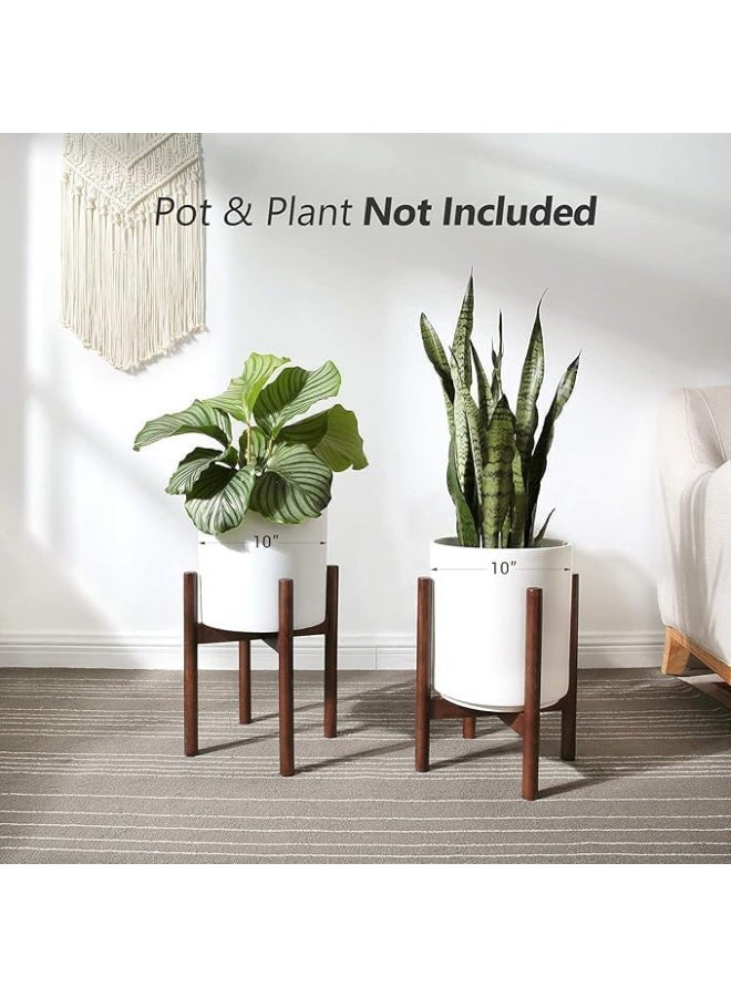 Horoof Market Horoof Home® Modern Wooden Plant Stand, 25x25x25 cm, dark brown Finish – Sleek and Minimalistic Design for Indoor Planters - Image 2