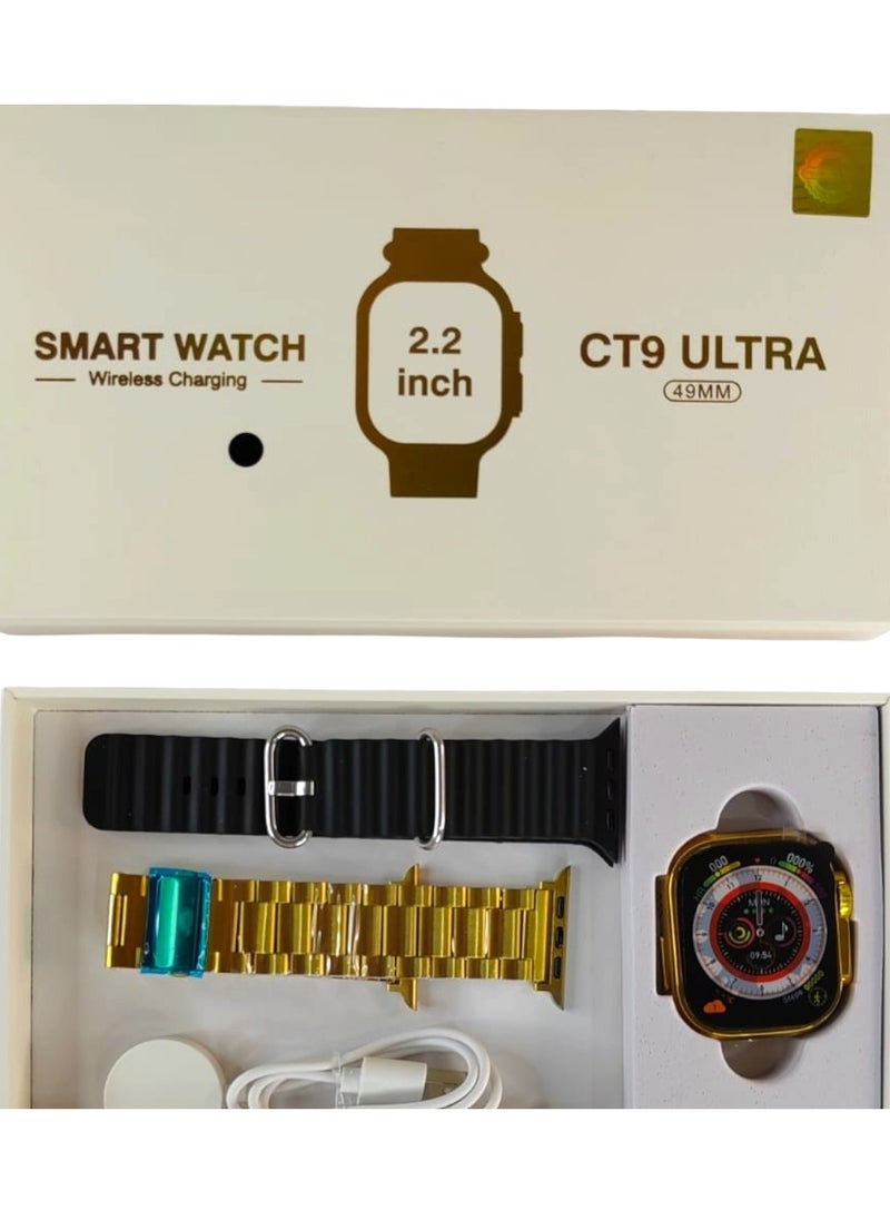 Ultra - Smart Watch CT9 ULTRA Series 9 Golden Edition With Health Fitness Tracker Sport Watch  Supports 49MM-gold - Image 1