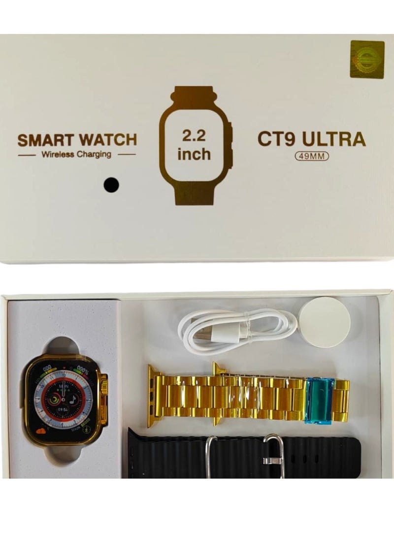 Ultra - Smart Watch CT9 ULTRA Series 9 Golden Edition With Health Fitness Tracker Sport Watch  Supports 49MM-gold - Image 1