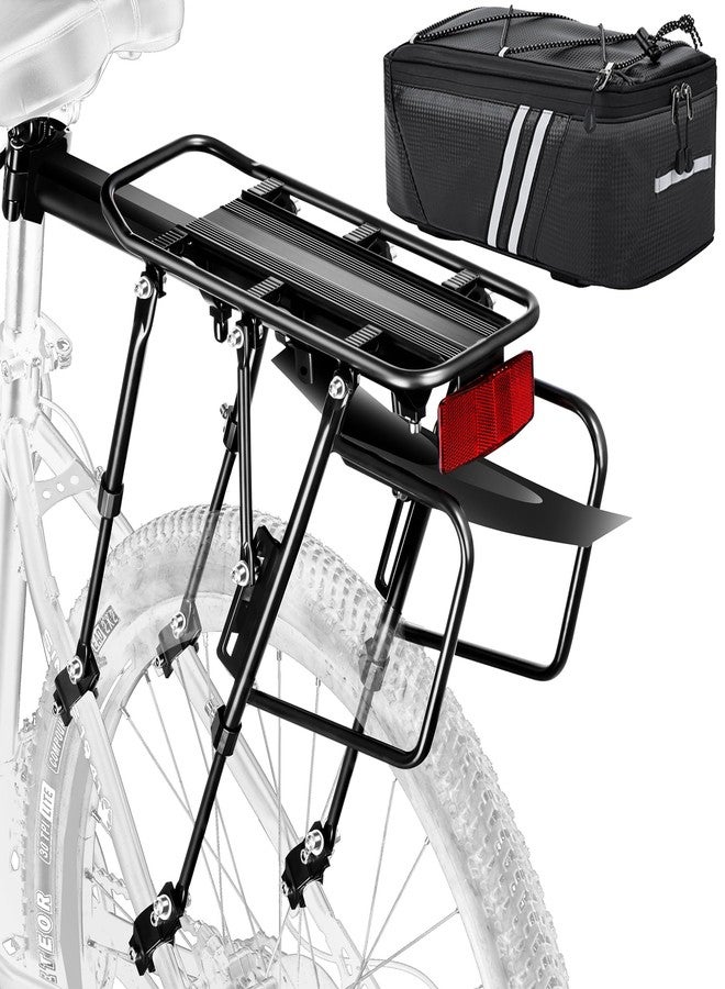 YONTUO Rear Bike Rack with Bag,310 LB Capacity Solid Bearings Bike Cargo Rack & Large Size Reflective,Quick Release Mountain Road Bicycle Rear Racks,Universal Bike Luggage Touring Carrier Rack,BCR06V2 - Image 1