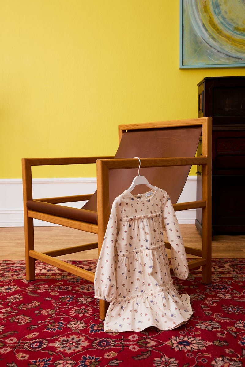 DeFacto Beige BabyGirl Baby Girl Patterned Long Sleeve Twill Dress Casual - Image 2