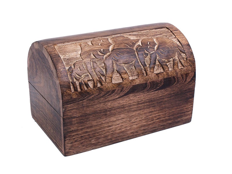 STORE INDYA Wooden Handmade Tree of Life Jewelry Box Decorative Treasure Chest Organizer with Lock Keepsake Trinket Holder Watch Box Gifts for Her