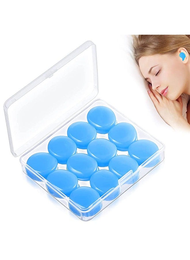Earplugs for Sleeping(6-Pair) & Swimming — Reusable, Moldable Swim Earplugs; High-Efficiency Noise Reduction with Zero-Pressure, Comfortable Fit; Ideal for Swimming, Sleeping, Snore Blocking, and Studying (Blue)